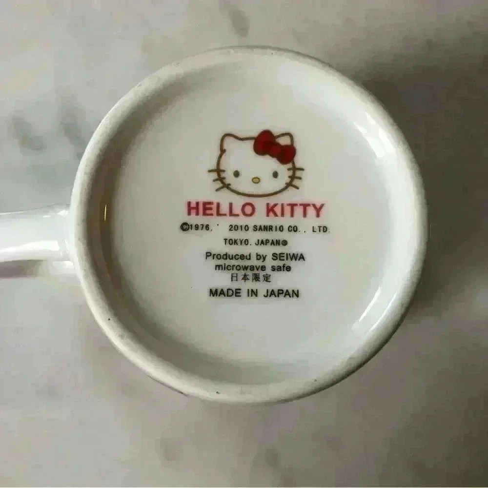 RARE Sanrio Hello Kitty 2010 hearts pattern mug set, made in  Japan - Picture 5 of 10